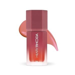 Hilary Rhoda Blush Love Liquid Blush For Women | Highly Pigmented Blush | Super Dewy Finish | Built-in Sponge | Easy to Apply | Available in 6 Shades | Cruelty-free & Vegan | All Day Wear | Buildable Formula & Leak-Proof - 6ml (Drama | Shade 02)