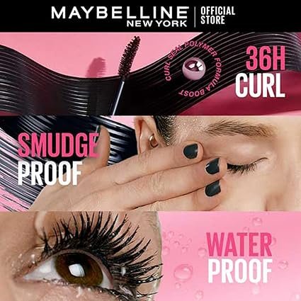 Maybelline New York Mascara, Highly Pigmented Colour, Long-lasting, Waterproof, Hypercurl , Black, 9.2ml - Image 4