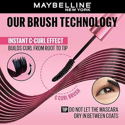 Maybelline New York Mascara, Highly Pigmented Colour, Long-lasting, Waterproof, Hypercurl , Black, 9.2ml - Image 5
