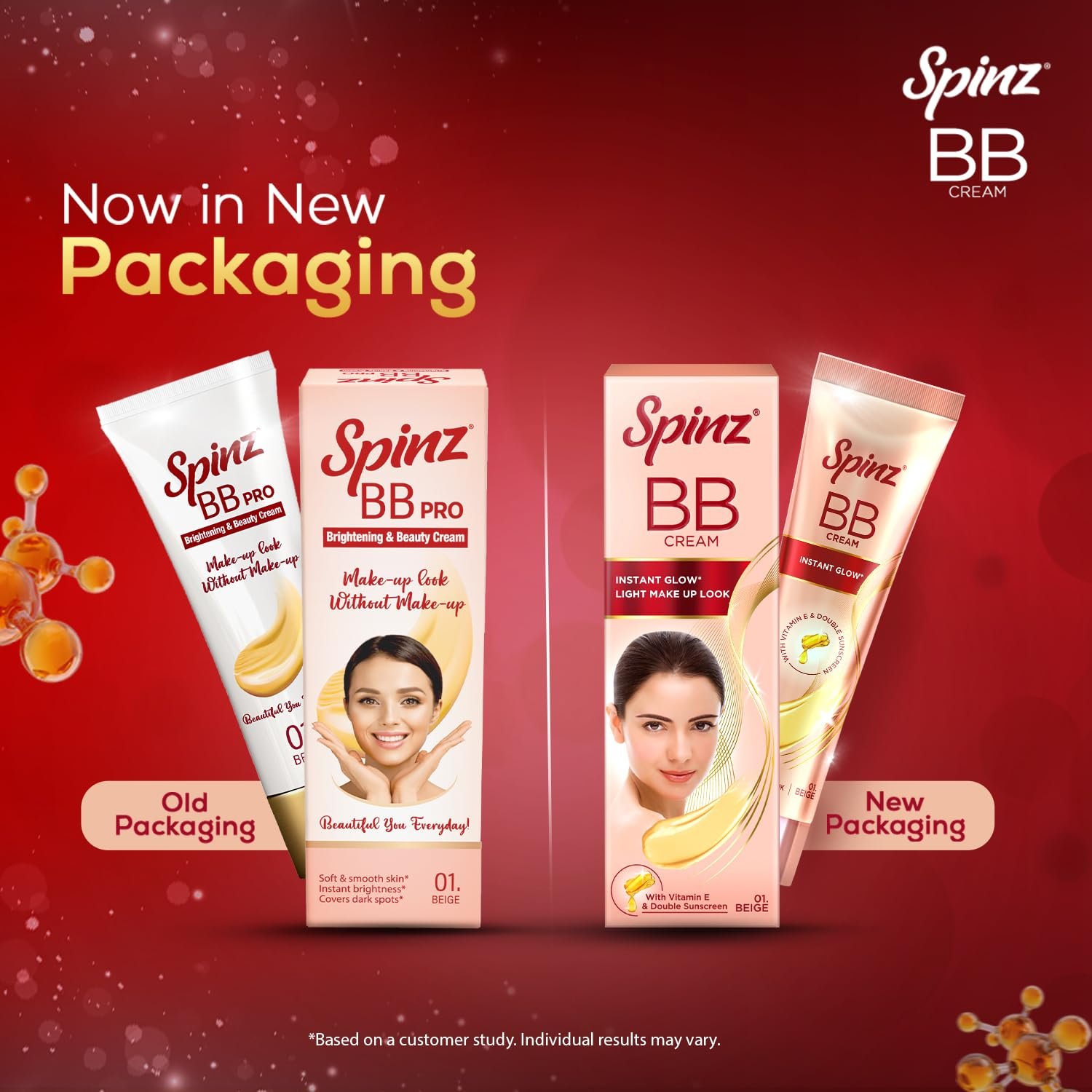 Spinz BB Cream | Instant Glow, Even Skin Tone & Natural Coverage | Lightweight, Non-Sticky Mousse Formula | With Vitamin E and Double Sunscreen Protection (29g) - Image 2