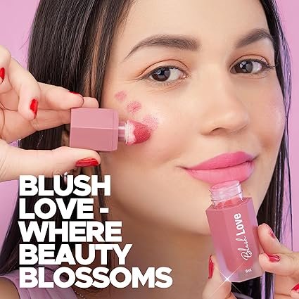 Hilary Rhoda Blush Love Liquid Blush For Women | Highly Pigmented Blush | Super Dewy Finish | Built-in Sponge | Easy to Apply | Available in 6 Shades | Cruelty-free & Vegan | All Day Wear | Buildable Formula & Leak-Proof - 6ml (Drama | Shade 02) - Image 4